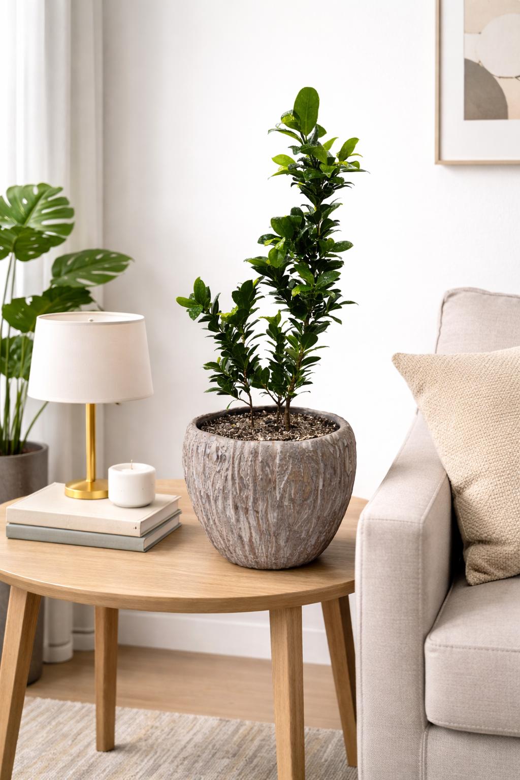 نبات الفيكس مع اصيص اسمنتي